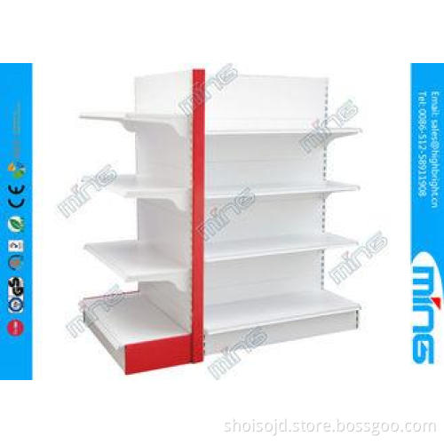 White and Red Double Sided Supermarket Display Shelves Soli